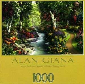 Alan Giana MORNING DAY DREAM Path Stream Garden Forest Flowers 