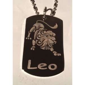  Zodiac Signs Sign LEO Lion   Military Dog Tag, Luggage Tag 
