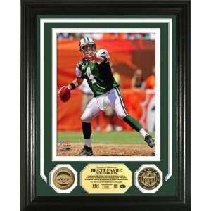 Brett Favre New York Jets   1st TD Pass   Photo Mint with Two 24KT 