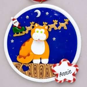  Personalized Orange Cat Pet Christmas Ornament: Home 
