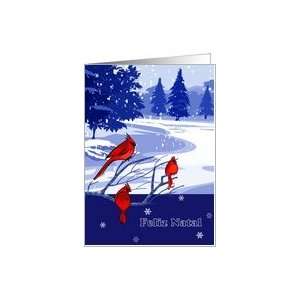 Feliz Natal. Portuguese Christmas Card with Winter Scenery Card