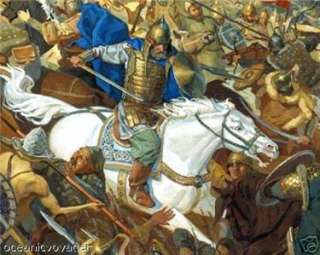 Rare Russian Print Russian War Battle Of Kulikovo 1380  