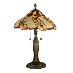   Odessa Table Lamp, Antique Brass and Art Glass Shade: Home Improvement