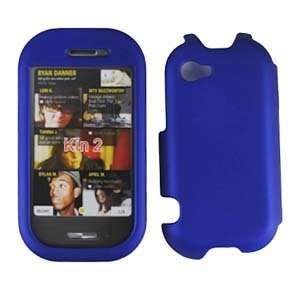  For Verizon Sharp Kin 2 Accessory   Blue Rubber Hard Case 