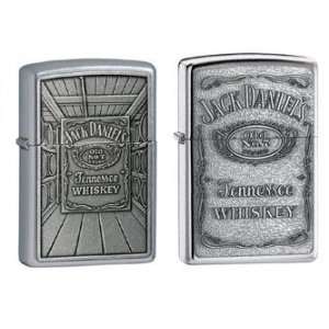  Zippo Lighter Set   Jack Daniels Whiskey Barrel Emblem 