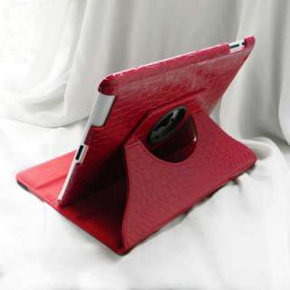 iPad 2 360° Rotating Magnetic PU Leather Smart Cover Case With Swivel 