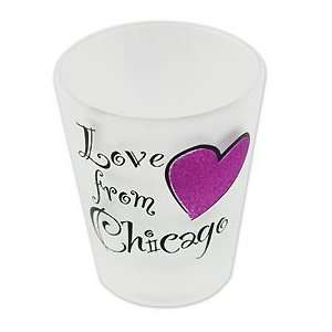  City of Chicago Love Pink Shot Glass: Sports & Outdoors