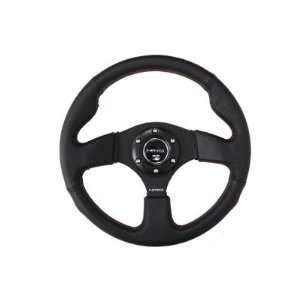   320mm Sport Leather Steering Wheel w/ red stitch ST 012R Automotive