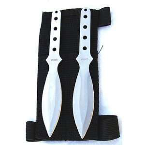  2 Pc. 5.5 Throwing Knives w/ Wrist Sheath: Sports 