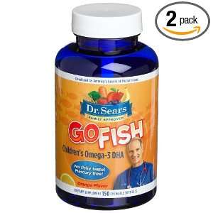 Dr.  Go Fish Childrens Omega 3 DHA , Orange, 150 Count Chewable 