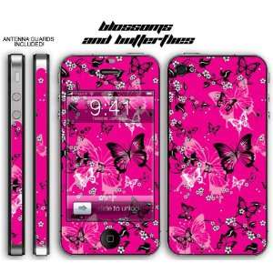  New Apple iPhone 4 Designer Skin with ANTENNA GUARDS  Pink 
