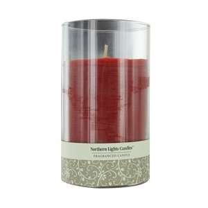 SPICED APPLE SCENTED by Spiced Apple Scented ONE 6 inch GLASS PILLAR 
