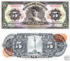 MEXICO KEY DATE 1954 5 Pesos original UNC  