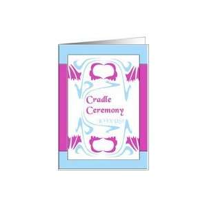  art nouveau design, baby cradle ceremony invitation Card 