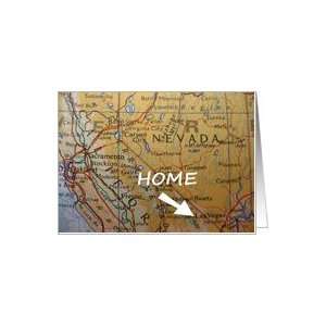 Home on Las Vegas Map   new address in Las Vegas announcement Card