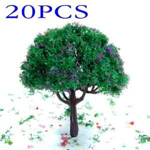   Scenery Landscape Model Tree with Purple Flowers   20PCS Toys & Games