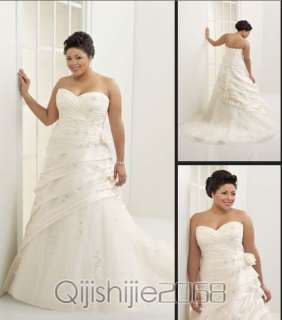 Gorgeous Strapless Wedding Dress Bridal Gown Size Custom made  