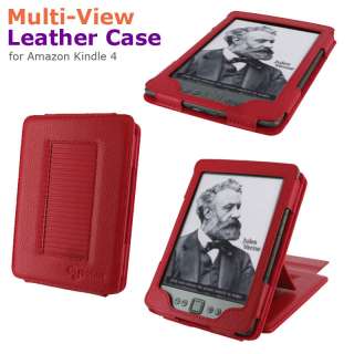    View Leather Case Cover for  Kindle 4 Latest Model Red  