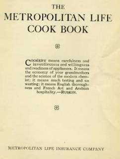 Vintage 1930s Metropolitan INSURANCE Co COOK Recipe Book  