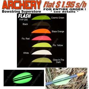 12 Flex Fletch FLASH VANES FHP 200 Archery GLOW IN DARK  