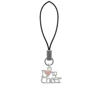  I love to Cheer with Pink Heart   Cell Phone Charm 