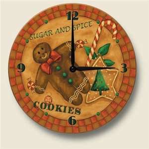    Wooden Wall Clock   Gingerbread   Made in USA: Kitchen & Dining