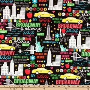    Wide New York City Black Fabric By The Yard Arts, Crafts & Sewing