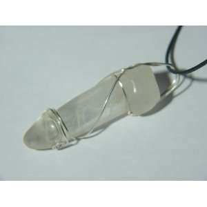  wire wrapped quartz phallus lapidary carving pagan wicca 