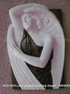 Angela Resting Angel in White Marble and Bronze   NMW822ton