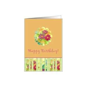 Happy Birthday Pink Aster Flower Watercolor Card Health 