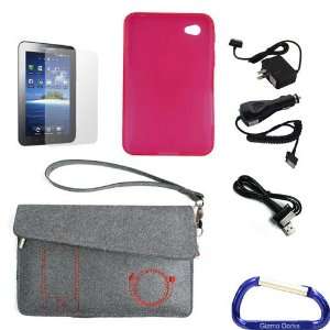   (Smoke / Pink) with Carabiner Key Chain for the Samsung Galaxy Tab