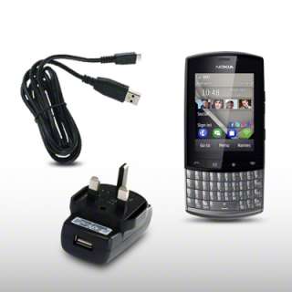 USB MAINS ADAPTER WITH MICRO USB CABLE FOR NOKIA ASHA 303  