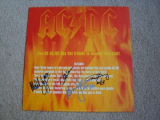 AC/DC Brian Angus Malcolm Cliff Signed Autographed Album Flat With COA 