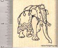Caparisoned Indian Elephant rubber stamp G12012 WM  