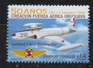 URUGUAY Sc#2050 MNH STAMP FAU Military Air force Plane lockheed fc 