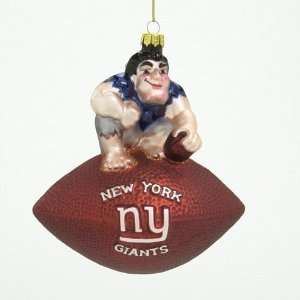   York Giants NFL Glass Mascot Football Ornament (6) 