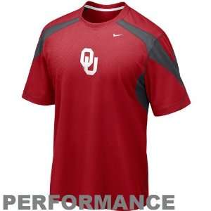 Nike Oklahoma Sooners Crimson Walk Thru Performance Jersey T shirt 