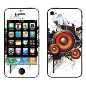   Skin for iPhone 4G   Audial White Design Cell Phones & Accessories