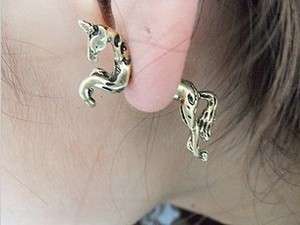 Gothic Punk Style Horse Unicorn Unique Earrings  