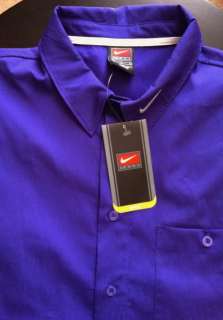 NIKE TEAM DRI FIT Mens Purple Athletic Shirt L NWT$55  