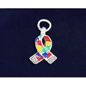  Autism Ribbon Charm   Small (50 Charms) Arts, Crafts 