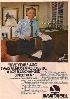   AIRLINES 1981 FRANK BORMANALMOST APOLOGETIC ABOUT SERVICE AD  