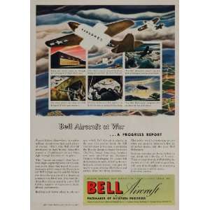  1944 Ad WWII Bell Airacobra Helicopter B 29 Bomber Guns 