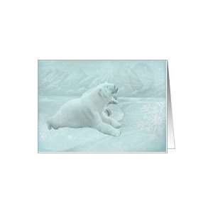  Polar Bears Enjoying the Dancing Snowflakes Card Health 
