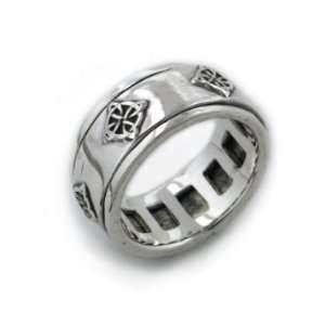 Sterling Silver Celtic Knot North Star Symbol Spinning Motion Ring 