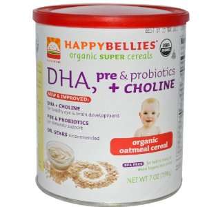 Happy Baby   Happy Bellies   DHA + Probiotic, Organic Oatmeal Cereal 