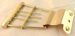 SHORT LYRE TRAPEZE TAILPIECE ARCHTOP GUITAR GOLD  