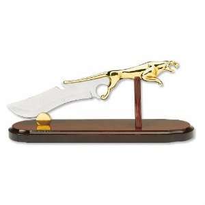  Gold Cougar Knife Display Stand Set