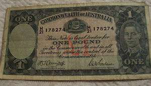 1942 Australia One Pound Note   Armitage/Mcfarlane  
