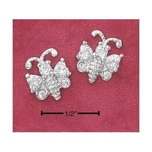    Sterling Silver Cz Bumble Bee Post Earrings: Everything Else